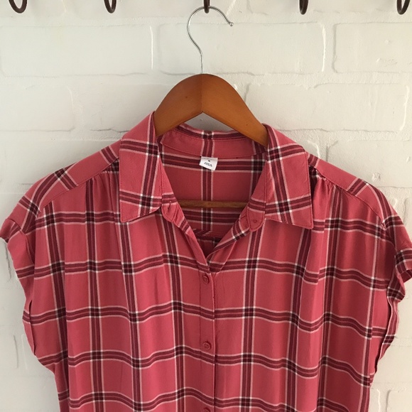 NWOT - Old Navy Grunge Plaid Shirt Dress Women Size M - Picture 4 of 6